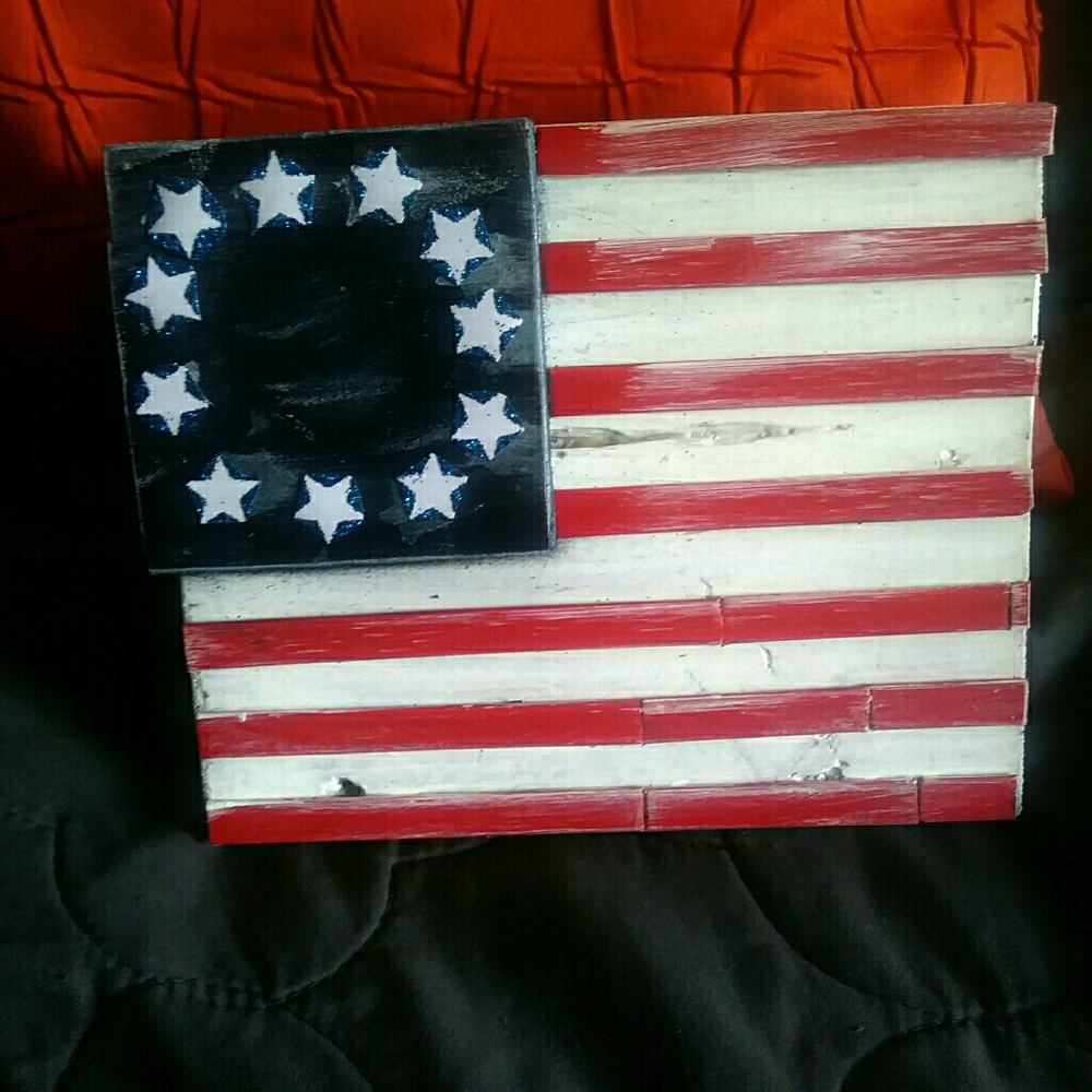Flag wood art